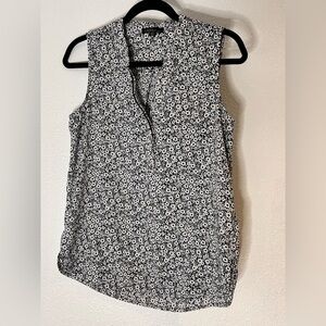 Dalia Black and White Floral Blouse Size Small